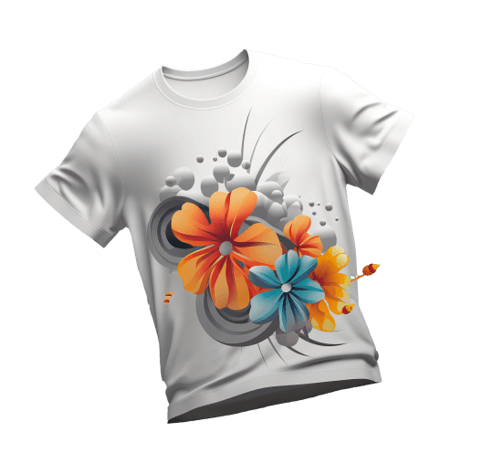 flower printing on t-shirt